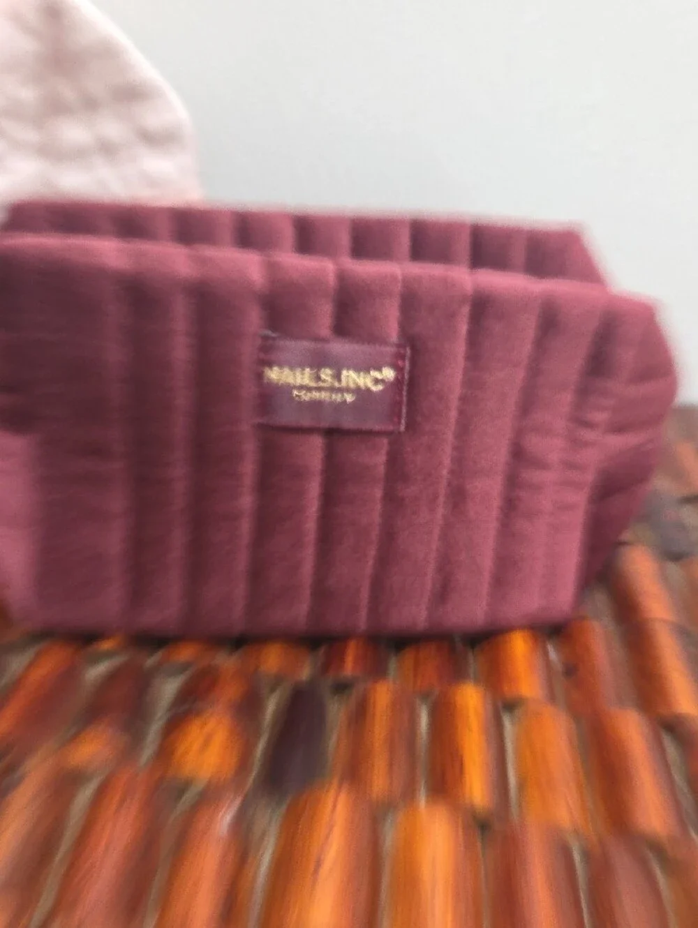 Gatineau Pink Quilted Cosmetic Bag & Nails.INC Mauve Quilted Pouch Set